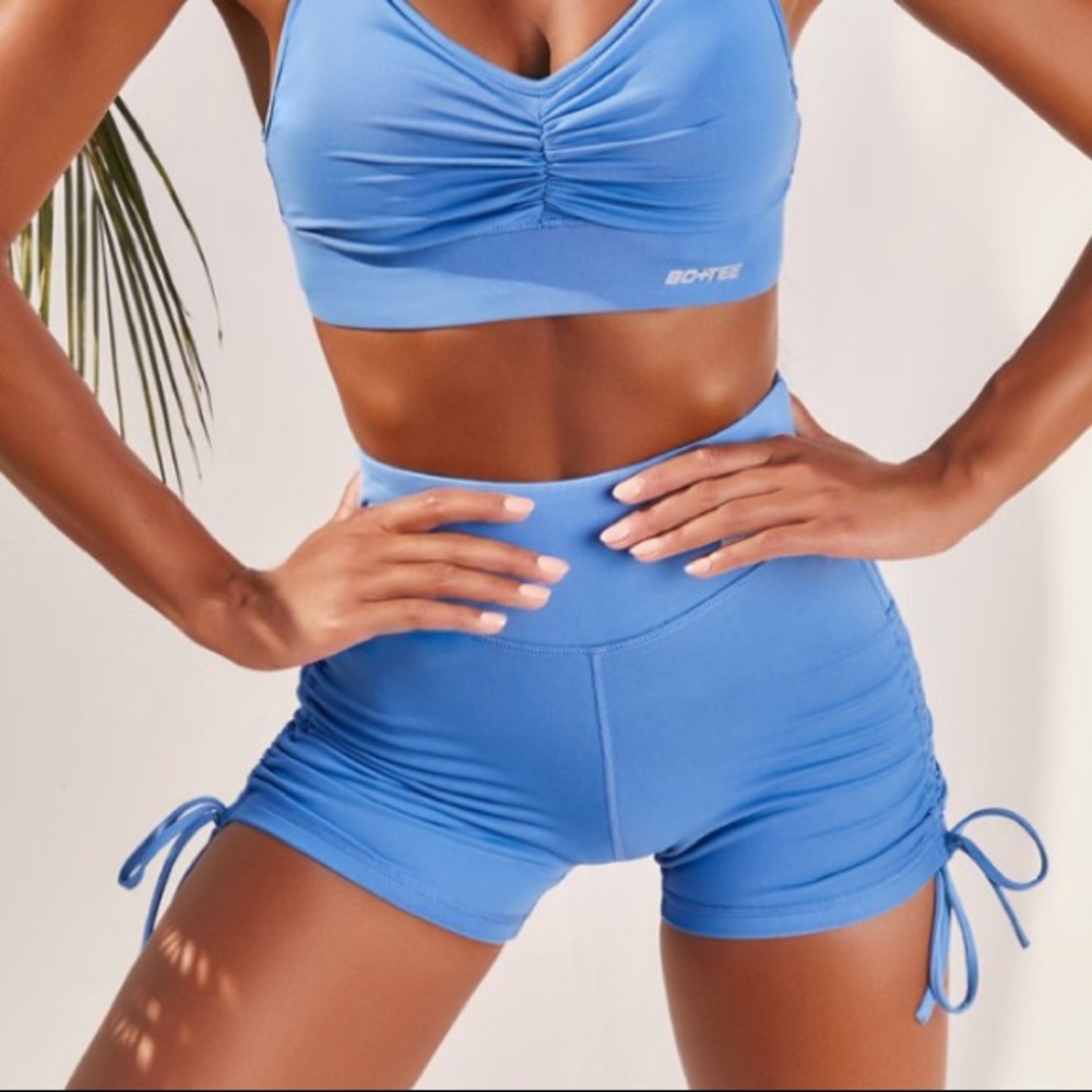 BO+TEE WORKOUT SLINKY HIGH WAIST SHORTS